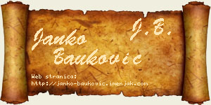Janko Bauković vizit kartica